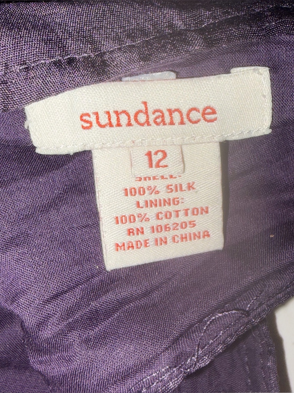 Sundance 100% Silk Maxi Skirt Full Purple size 12 - Picture 8 of 9